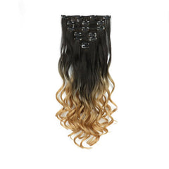 Long Wavy Curly Clip In Hair Extension Ombre Hair Pieces