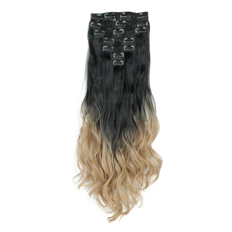 Long Wavy Curly Clip In Hair Extension Ombre Hair Pieces