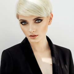 Short Ombre Blonde Pixie Cut Wig with Bangs