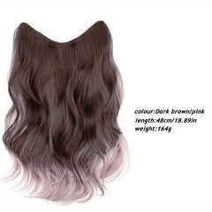 Ombre Long Wavy Hair Pieces Synthetic Clip In Hair Extensions