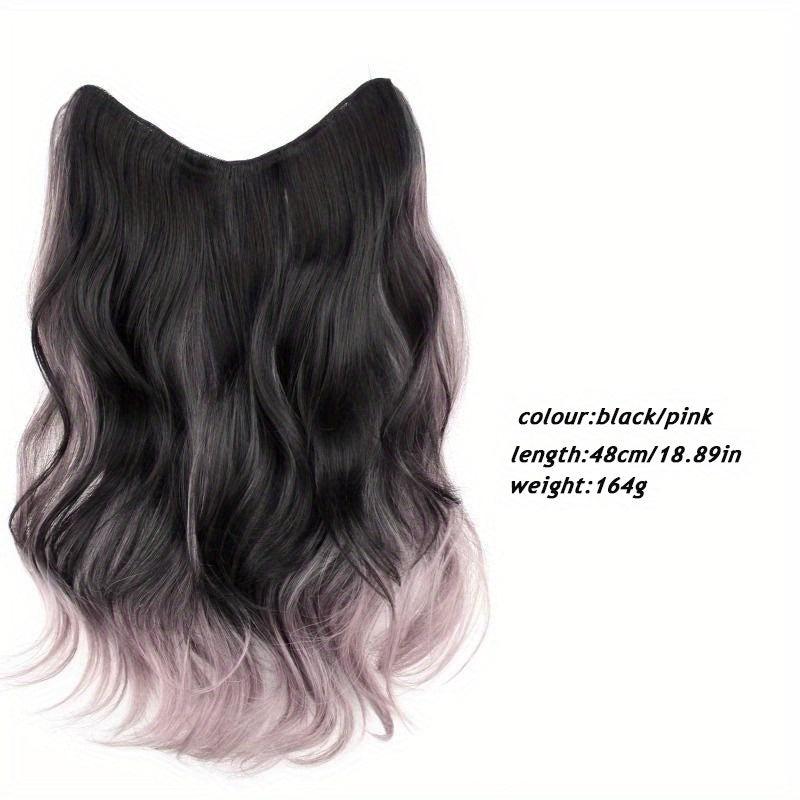 Ombre Long Wavy Hair Pieces Synthetic Clip In Hair Extensions