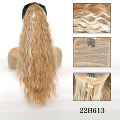 60 96 cm Long Curly Wavy Ponytail Extensions Drawstring Synthetic Hair for Women