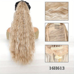 60 96 cm Long Curly Wavy Ponytail Extensions Drawstring Synthetic Hair for Women