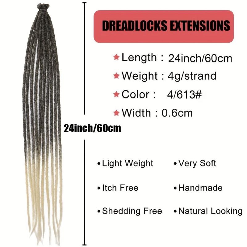 10 Strands Dreadlock Braids Hair Pieces Synthetic Crochet Hair Extensions