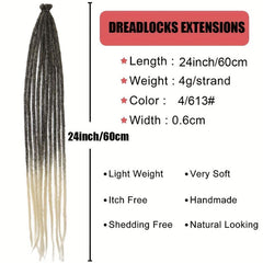 10 Strands Dreadlock Braids Hair Pieces Synthetic Crochet Hair Extensions