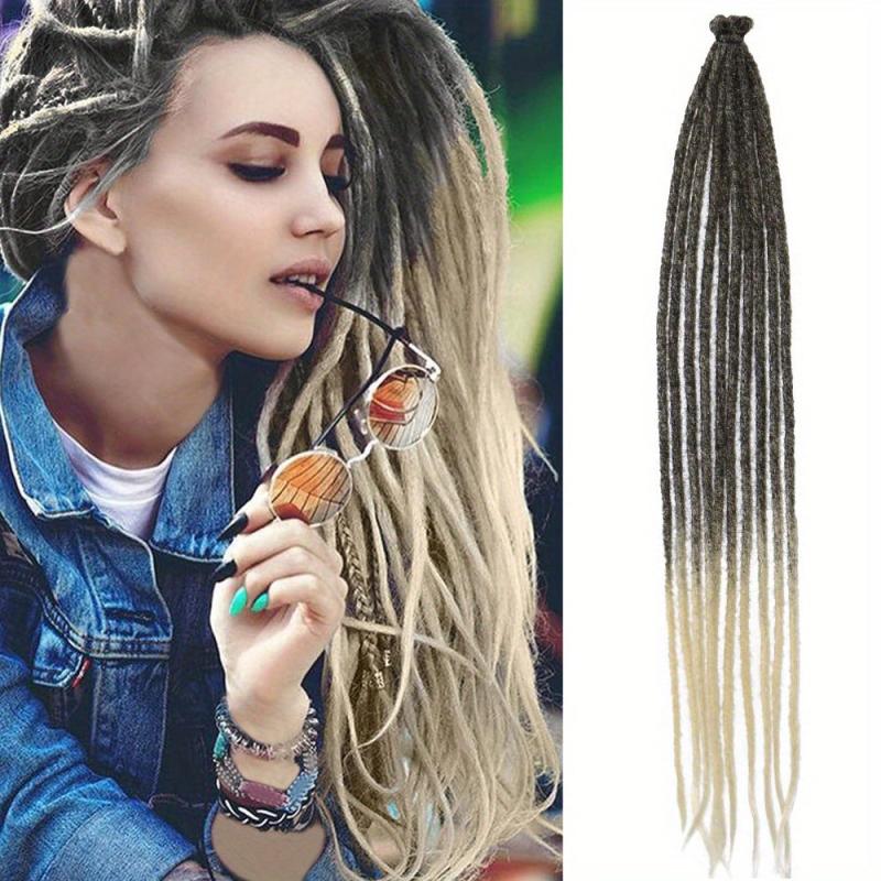 10 Strands Dreadlock Braids Hair Pieces Synthetic Crochet Hair Extensions