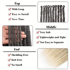 10 Strands Dreadlock Braids Hair Pieces Synthetic Crochet Hair Extensions