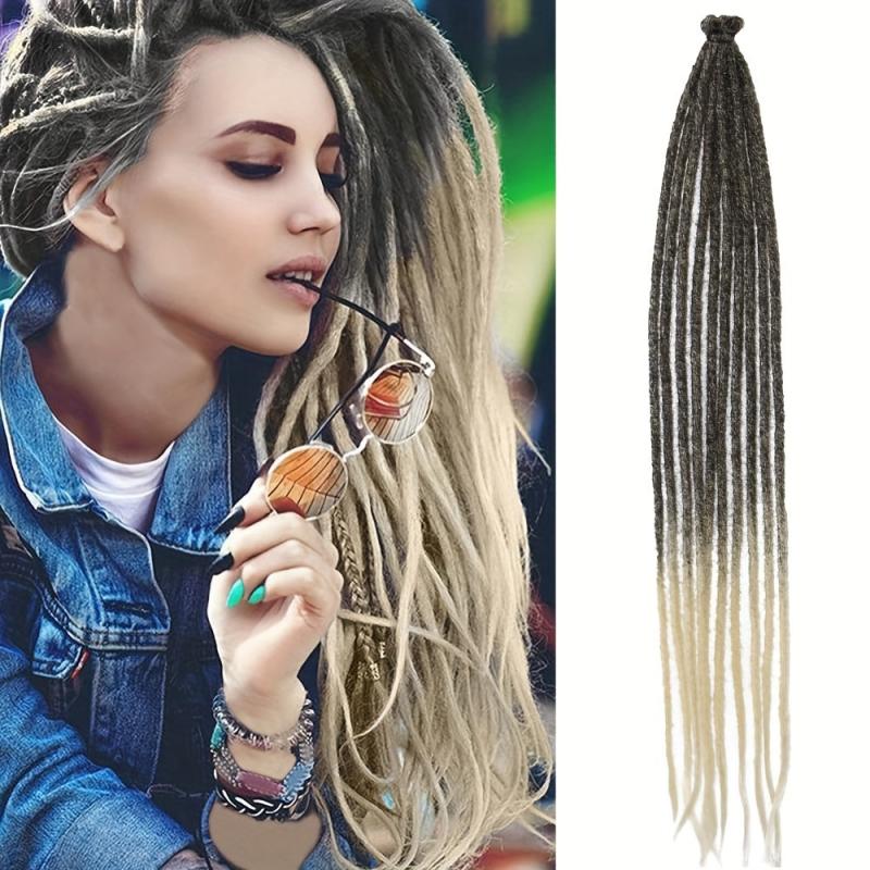 10 Strands Dreadlock Braids Hair Pieces Synthetic Crochet Hair Extensions