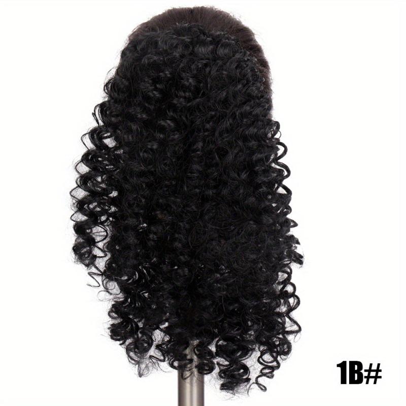 Ombre Curly Ponytail Extension for Women Synthetic Fiber Drawstring Hairpiece
