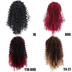Ombre Curly Ponytail Extension for Women Synthetic Fiber Drawstring Hairpiece