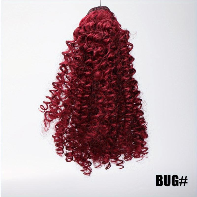 Ombre Curly Ponytail Extension for Women Synthetic Fiber Drawstring Hairpiece