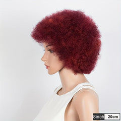 Glueless Afro Kinky Curly Human Hair Bob Wig 180 Density