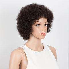 Glueless Afro Kinky Curly Human Hair Bob Wig 180 Density