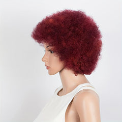 Glueless Afro Kinky Curly Human Hair Bob Wig 180 Density