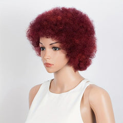 Glueless Afro Kinky Curly Human Hair Bob Wig 180 Density