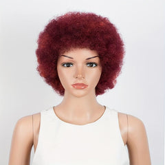 Glueless Afro Kinky Curly Human Hair Bob Wig 180 Density
