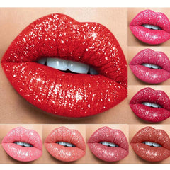 8-Piece Glitter Lip Gloss Set Waterproof Non Stick Cup Lip Glaze