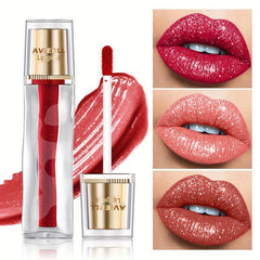 8-Piece Glitter Lip Gloss Set Waterproof Non Stick Cup Lip Glaze