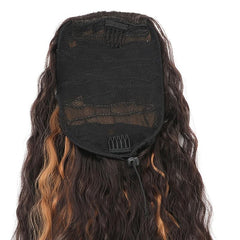 Long Corn Wavy Clip In Ponytail Hair Extensions Drawstring Ponytail