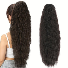 Long Corn Wavy Clip In Ponytail Hair Extensions Drawstring Ponytail
