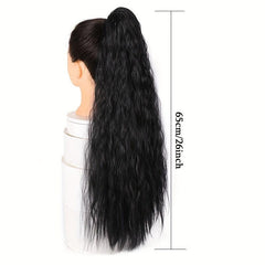 Long Curly Wavy Water Wave Ponytail Extensions Drawstring Ponytail