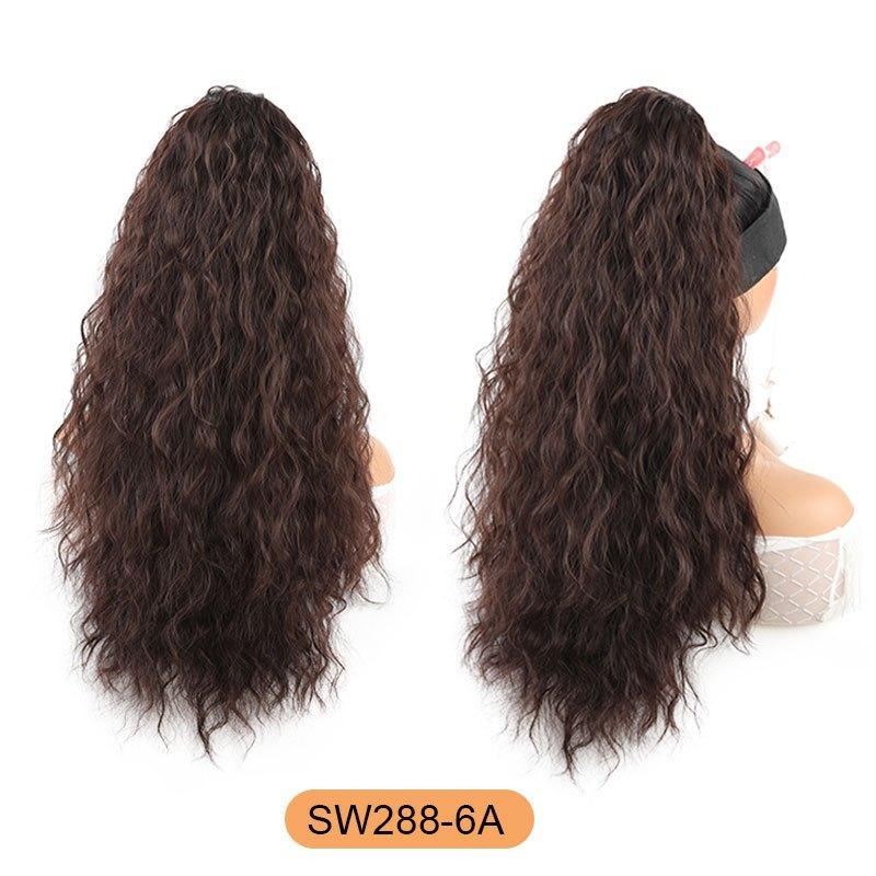 Long Curly Wavy Water Wave Ponytail Extensions Drawstring Ponytail