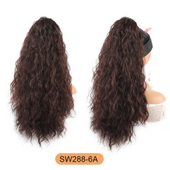 Long Curly Wavy Water Wave Ponytail Extensions Drawstring Ponytail