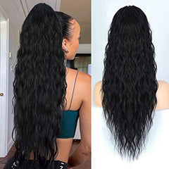 Long Curly Wavy Water Wave Ponytail Extensions Drawstring Ponytail