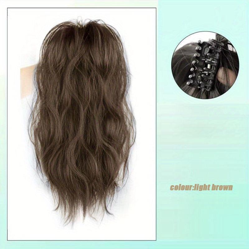 Short Curly Wavy Ponytail Extensions Synthetic Clip In Hair