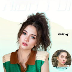 Short Curly Wavy Ponytail Extensions Synthetic Clip In Hair