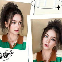 Short Curly Wavy Ponytail Extensions Synthetic Clip In Hair