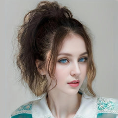Short Curly Wavy Ponytail Extensions Synthetic Clip In Hair