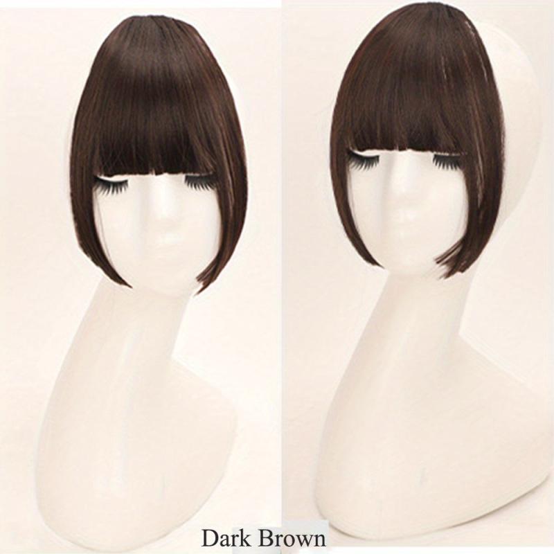 Natural Neat Bangs Clip In Bangs Synthetic Hair Bangs Temples Hairpieces