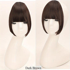Natural Neat Bangs Clip In Bangs Synthetic Hair Bangs Temples Hairpieces