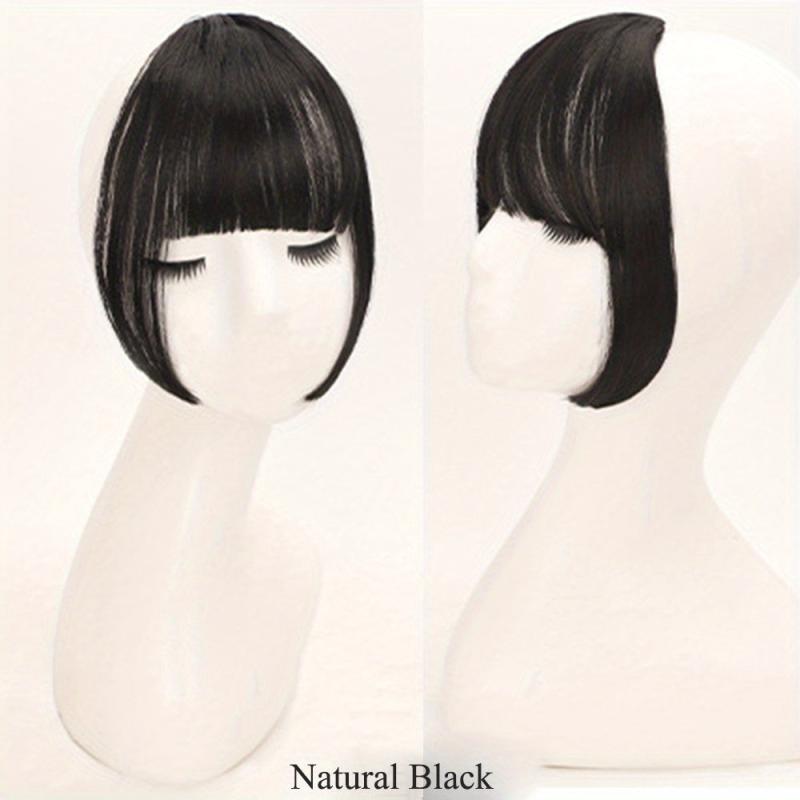 Natural Neat Bangs Clip In Bangs Synthetic Hair Bangs Temples Hairpieces
