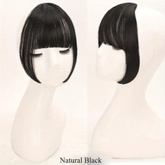 Natural Neat Bangs Clip In Bangs Synthetic Hair Bangs Temples Hairpieces