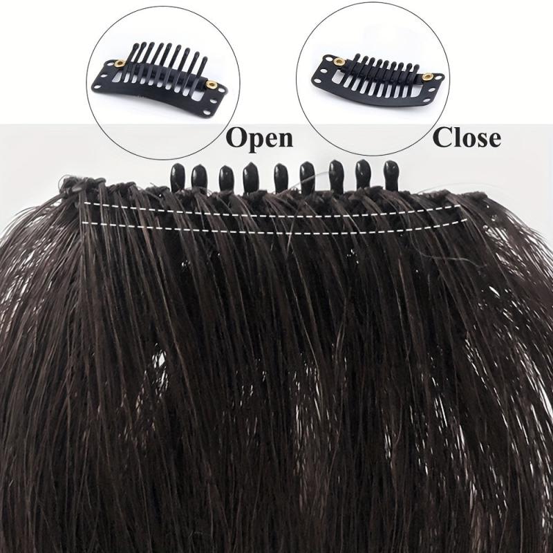 Natural Neat Bangs Clip In Bangs Synthetic Hair Bangs Temples Hairpieces