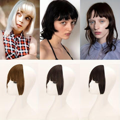 Natural Neat Bangs Clip In Bangs Synthetic Hair Bangs Temples Hairpieces