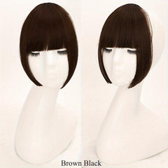 Natural Neat Bangs Clip In Bangs Synthetic Hair Bangs Temples Hairpieces