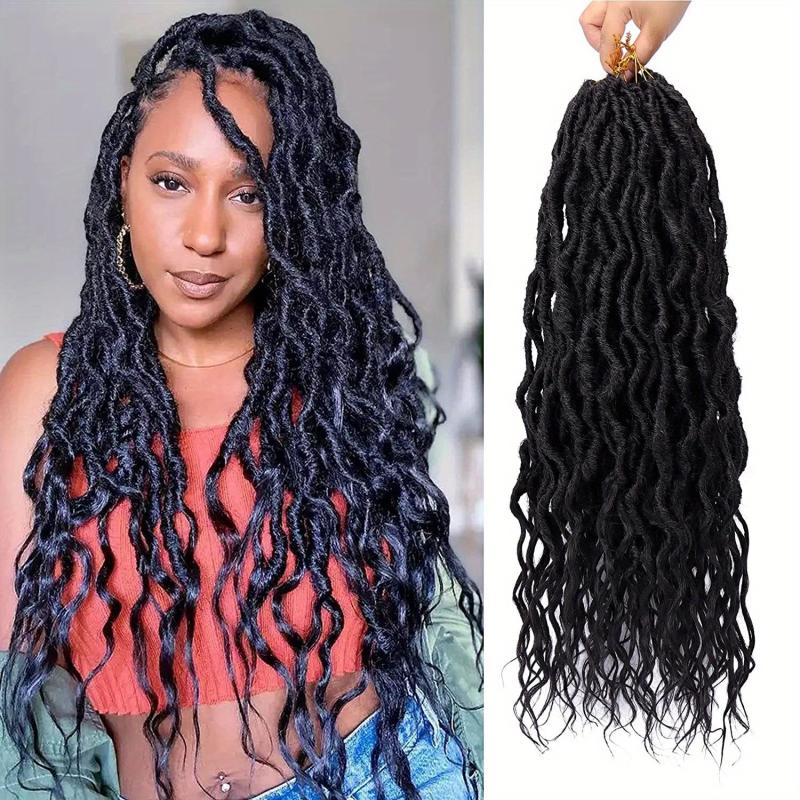6 Packs Goddess Locs Crochet Hair Extensions 30-96 cm Soft Locs Pre-Looped