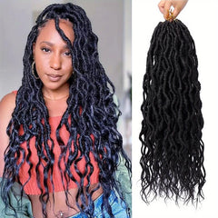 6 Packs Goddess Locs Crochet Hair Extensions 30-96 cm Soft Locs Pre-Looped