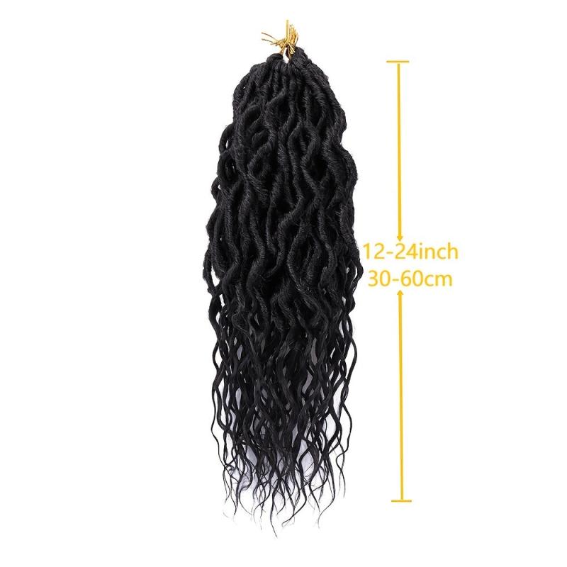 6 Packs Goddess Locs Crochet Hair Extensions 30-96 cm Soft Locs Pre-Looped