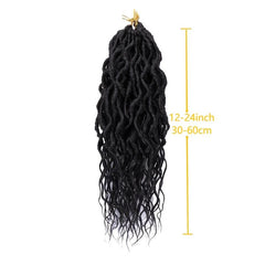 6 Packs Goddess Locs Crochet Hair Extensions 30-96 cm Soft Locs Pre-Looped