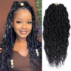 6 Packs Goddess Locs Crochet Hair Extensions 30-96 cm Soft Locs Pre-Looped