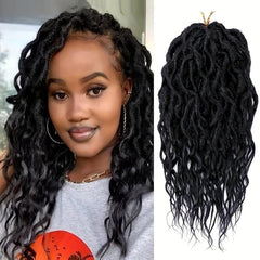 6 Packs Goddess Locs Crochet Hair Extensions 30-96 cm Soft Locs Pre-Looped