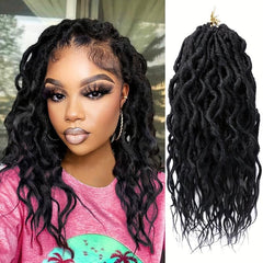 6 Packs Goddess Locs Crochet Hair Extensions 30-96 cm Soft Locs Pre-Looped
