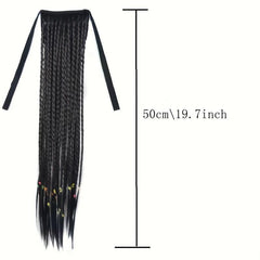 Box Braids Ponytail With Ribbon Tie Extensions Natural Look
