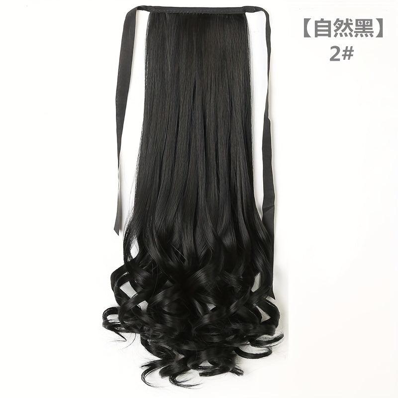 Long Curly Wavy Ponytail Extensions Synthetic Clip In Hair