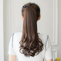 Long Curly Wavy Ponytail Extensions Synthetic Clip In Hair
