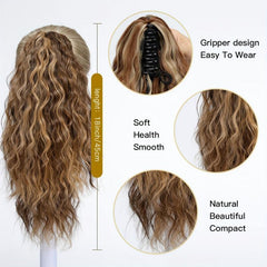 Long Curly Wavy Ponytail Extensions Clip In Hair Extensions